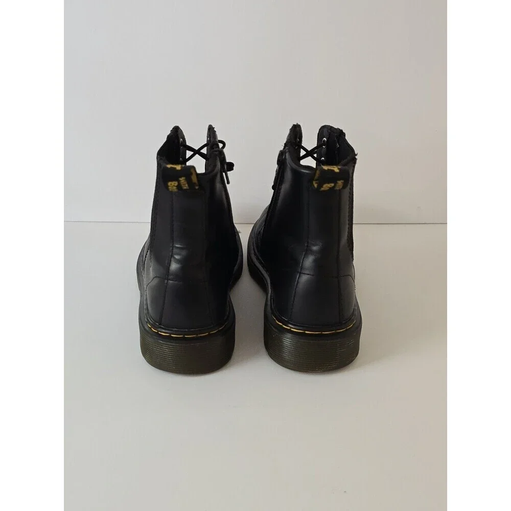 Dr Martens 1460 Harper J Boots Youth 4 Black Leather Combat Zip